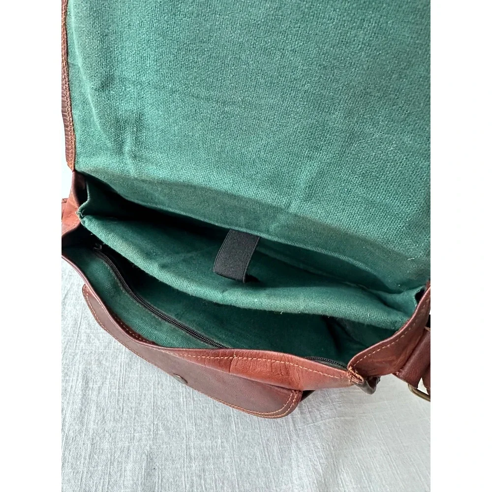 Vintage Brown Leather Messenger Bag Crossbody‎ Saddle Satchel Mahogany